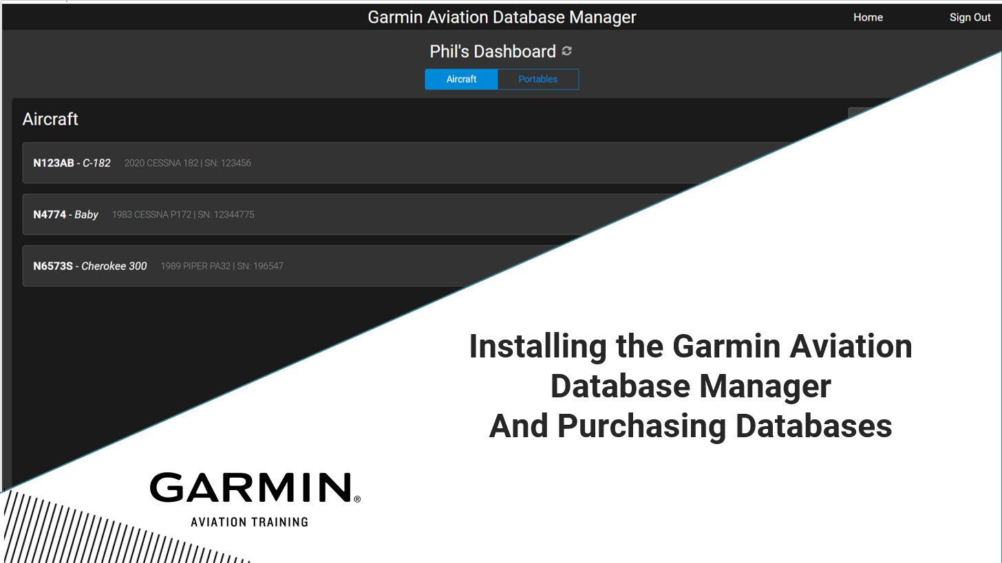 Garmin Aviation Database Manager Installation Video